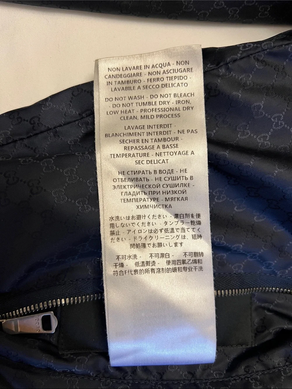 Authentic Gucci Reversible GG Monogram Nylon Bomber Jacket Navy Blue IT 50 LARGE